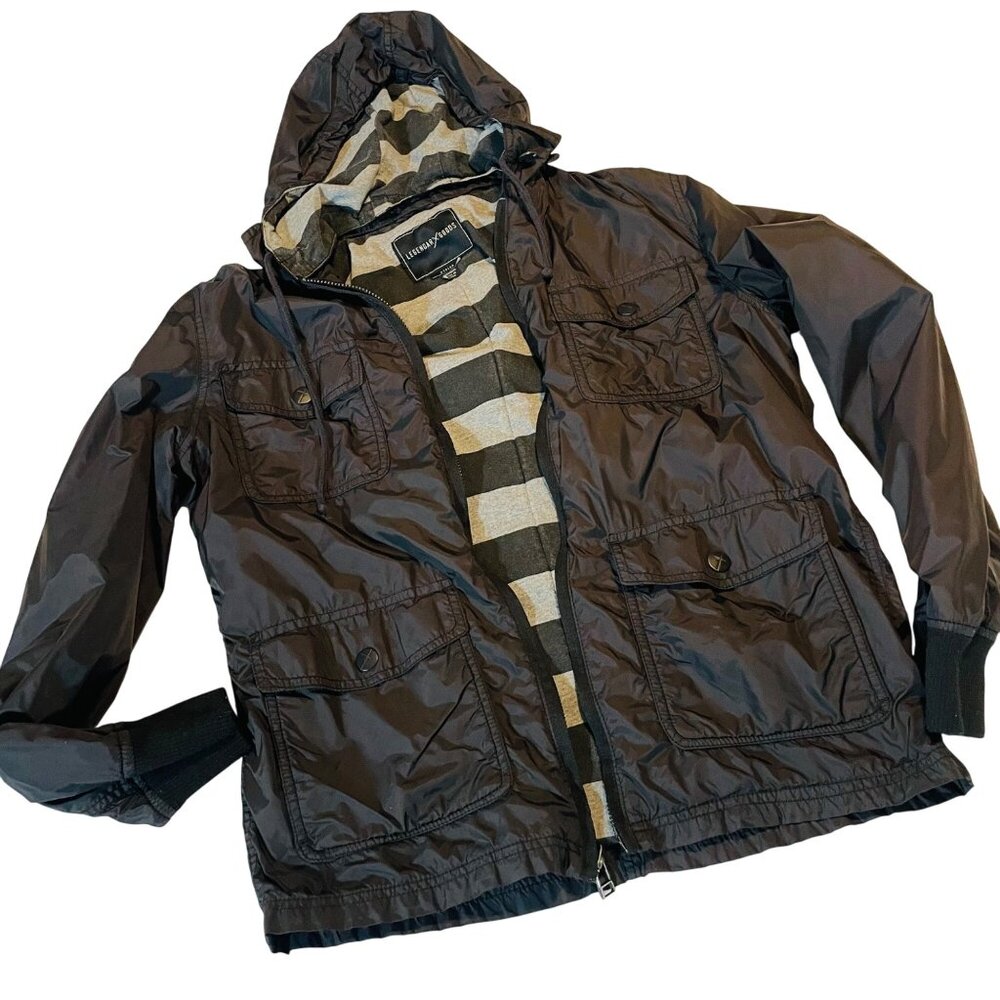 Womens Legendar Goods Hooded Jacket M Black Polyamide & Cotton